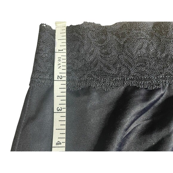 Vanity Fair Vassarette Half Slip Womens M 24” Long Black Sable Lace Waist - Picture 6 of 9